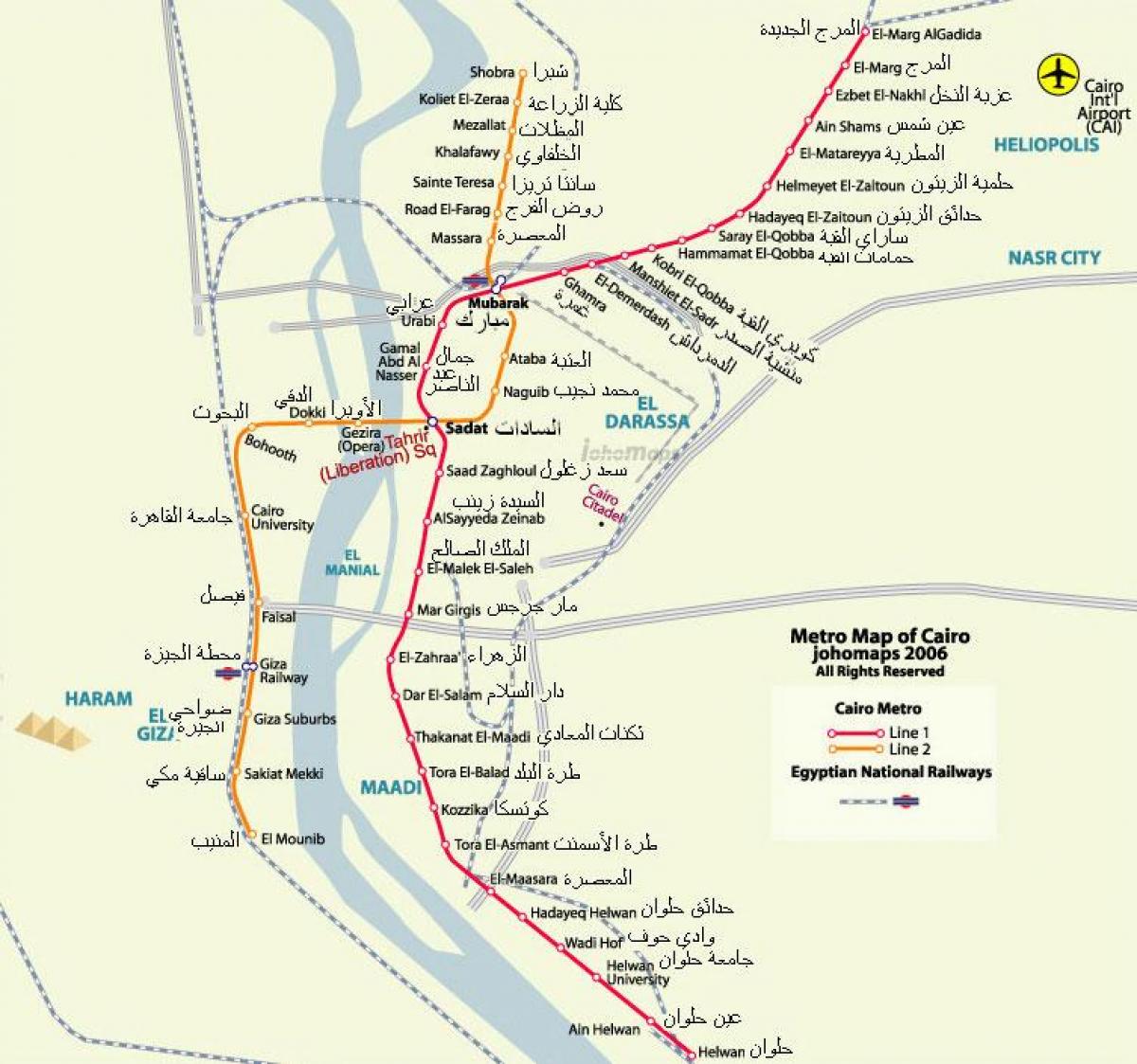 el cairo mapa del metro de 2016