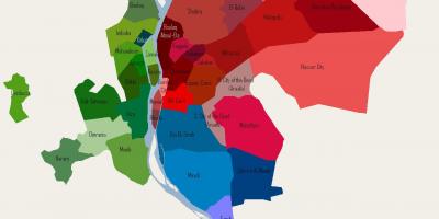 El Cairo mapa del vecindario
