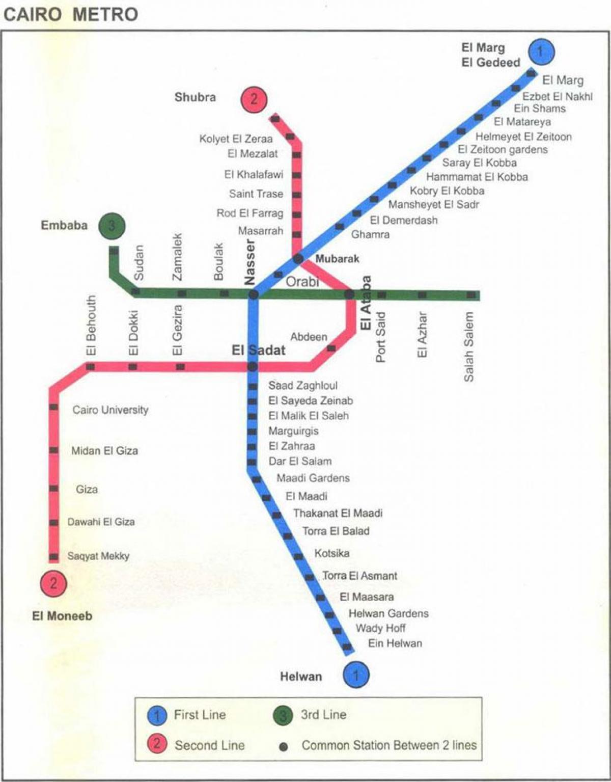 mapa del metro de el cairo