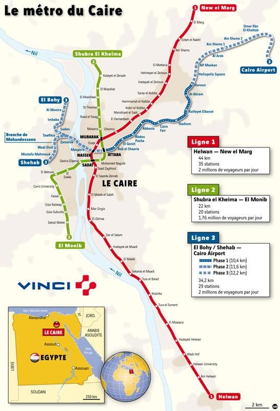 Mapa de metro de el cairo