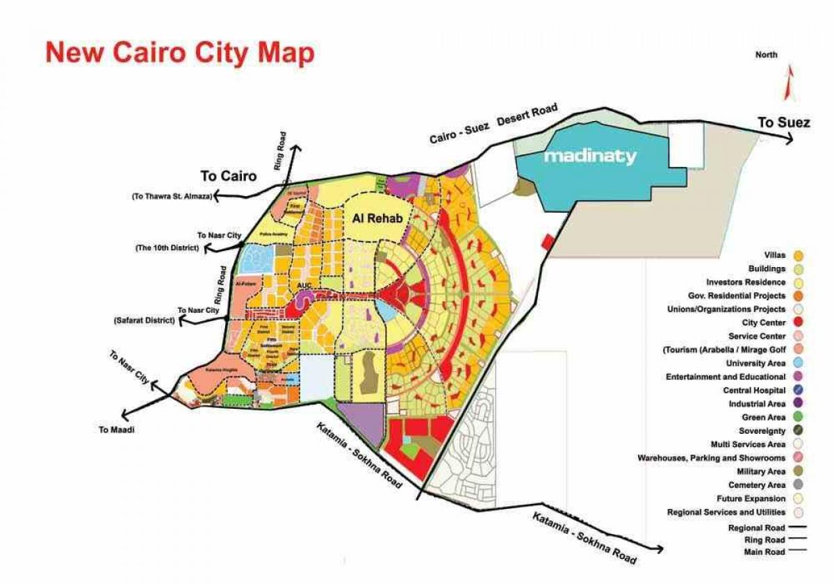 Mapa de nueva ciudad de el cairo