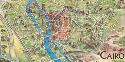 Mapa turístico de el cairo, egipto